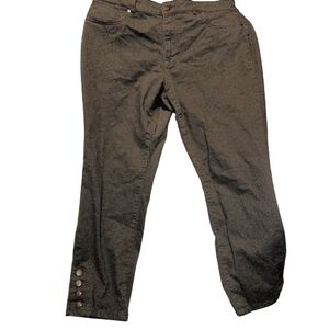 🦋 d. jeans Women's Brown Pants Button Detail Size 16